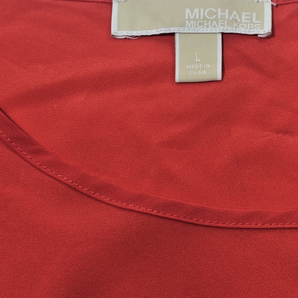 Michael Kors Women's Orange Kaftan Sz L Blouse Top - Picture 4 of 8